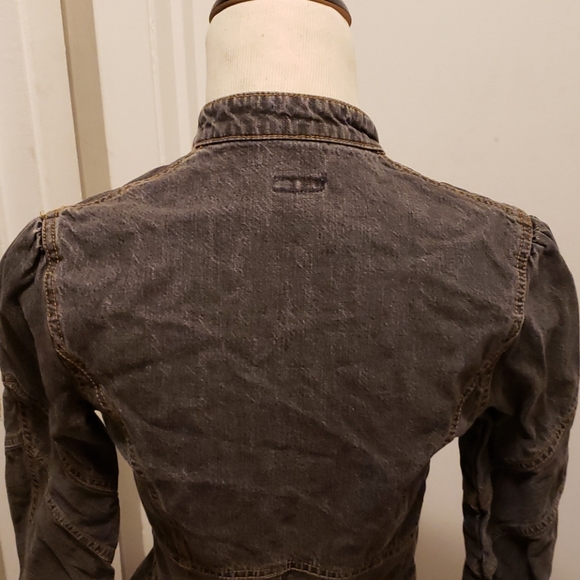 Anna Sui vintage steampunk jean jacket peplum - Picture 1 of 8